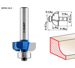 Фреза кромочная калевочная №2 ЗУБР d=22.2 мм 28702-22.2