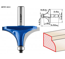 Фреза кромочная калевочная №1 ЗУБР d=63.5 мм 28701-63.5