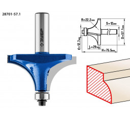 Фреза кромочная калевочная №1 ЗУБР d=57.1 мм 28701-57.1