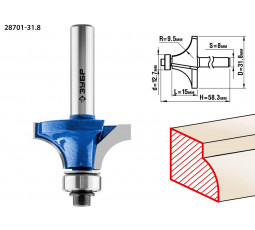 Фреза кромочная калевочная №1 ЗУБР d=31.8 мм 28701-31.8