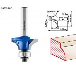 Фреза кромочная калевочная №1 ЗУБР d=28.6 мм 28701-28.6