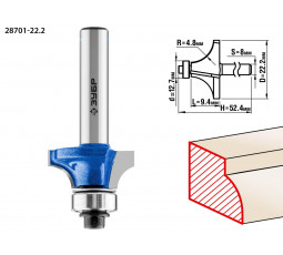 Фреза кромочная калевочная №1 ЗУБР d=22.2 мм 28701-22.2