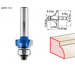 Фреза кромочная калевочная №1 ЗУБР d=17.3 мм 28701-17.3