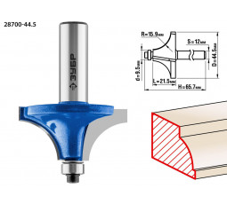 Фреза кромочная калевочная №1 ЗУБР d=44.5 мм 28700-44.5
