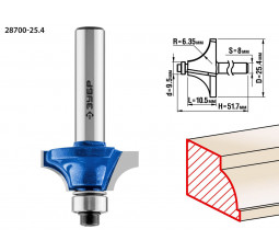 Фреза кромочная калевочная №1 ЗУБР d=25.4 мм 28700-25.4