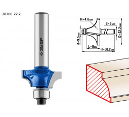 Фреза кромочная калевочная №1 ЗУБР d=22.2 мм 28700-22.2