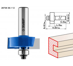 Фреза четвертная кромочная фальцевая ЗУБР d=38.1 мм 28758-38.1-12