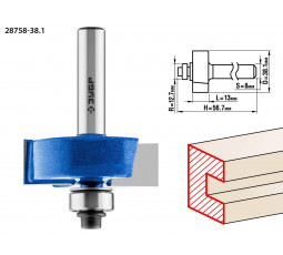 Фреза четвертная кромочная фальцевая ЗУБР d=38.1 мм 28758-38.1
