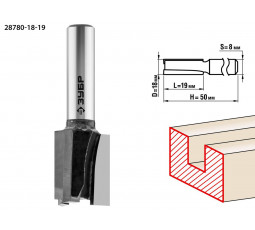 Фреза пазовая прямая ЗУБР D=18 мм 28780-18-19