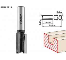 Фреза пазовая прямая ЗУБР D=12 мм 28780-12-19
