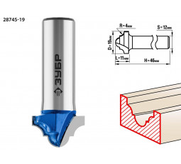 Фреза пазовая фасонная №6 ЗУБР D=19 мм 28745-19