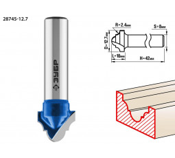 Фреза пазовая фасонная №6 ЗУБР D=12.7 мм 28745-12.7