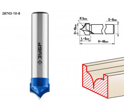 Фреза пазовая фасонная №4 ЗУБР D=10 мм 28743-10-8