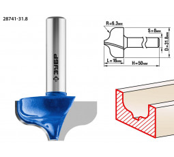 Фреза пазовая фасонная №2 ЗУБР D=31.8 мм 28741-31.8