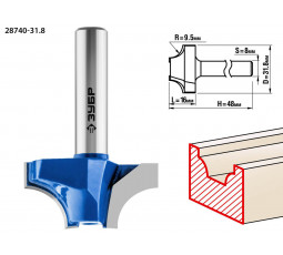 Фреза пазовая фасонная №1 ЗУБР D=31.8 мм 28740-31.8