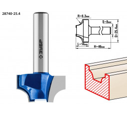 Фреза пазовая фасонная №1 ЗУБР D=25.4 мм 28740-25.4
