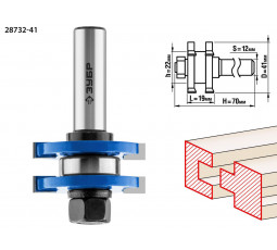 Фреза комбинированная пазо-шиповая ЗУБР D=41 мм 28732-41