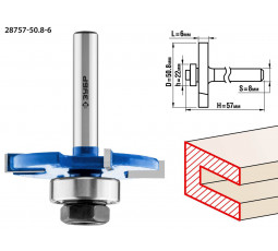 Фреза горизонтально-пазовая ЗУБР D=50.8 мм 28757-50.8-6