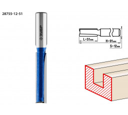Фреза пазовая прямая с нижними подрезателями ЗУБР D=12 мм 28755-12-51