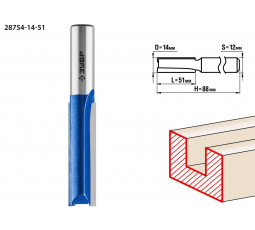 Фреза пазовая прямая удлиненная ЗУБР D=14 мм 28754-14-51