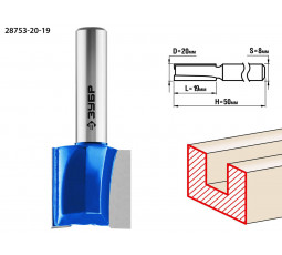 Фреза пазовая прямая ЗУБР D=20 мм 28753-20-19