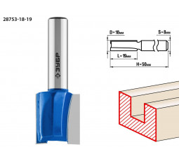 Фреза пазовая прямая ЗУБР D=18 мм 28753-18-19