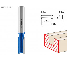 Фреза пазовая прямая ЗУБР D=8 мм 28753-8-19