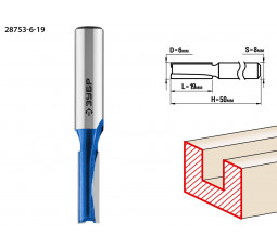 Фреза пазовая прямая ЗУБР D=6 мм 28753-6-19