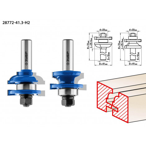 Набор фрез рамочных №2 ЗУБР 28772-41.3-H2