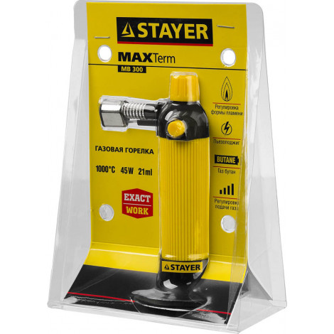 Газовая горелка с пьезоподжигом кассетная STAYER 1300C Maxterm 55570