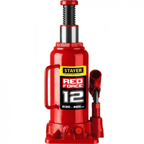 Домкрат бутылочный гидравлический STAYER RED FORCE 12т 230-465мм 43160-12_z01